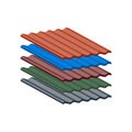 Slate roofing in the range of five popular colors. Royalty Free Stock Photo
